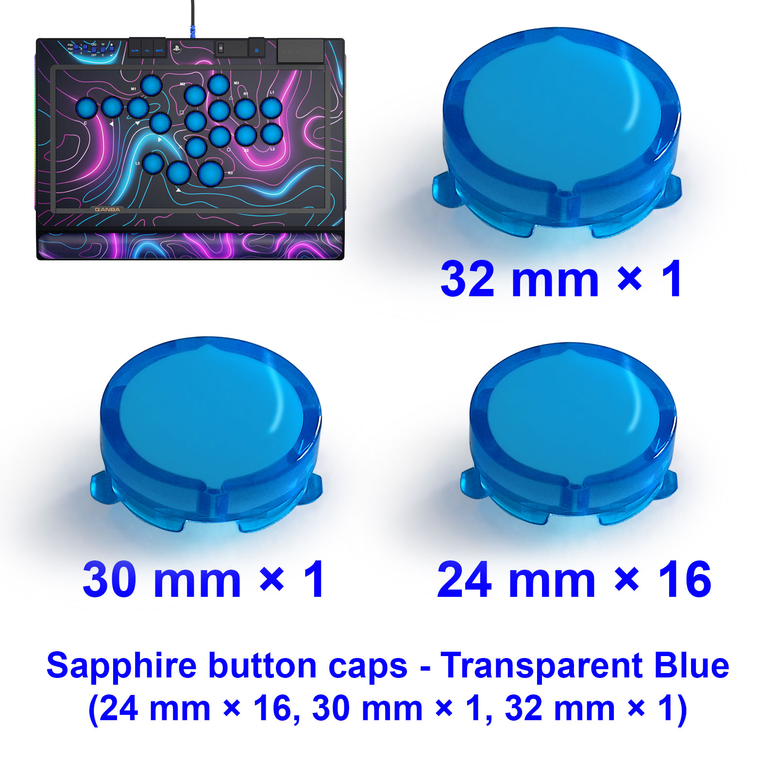 أغطية أزرار QANBA SAPPHIRE S1، - مراجعة Joystick Arcade Parts وسعره