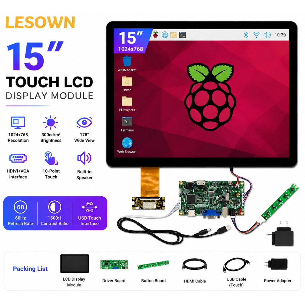شاشة LESOWN مقاس 15 بوصة بدقة  - مراجعة Arcade X وسعره